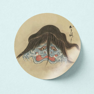 Otoroshi- Vintage japanischer Yokai Runder Aufkleber
