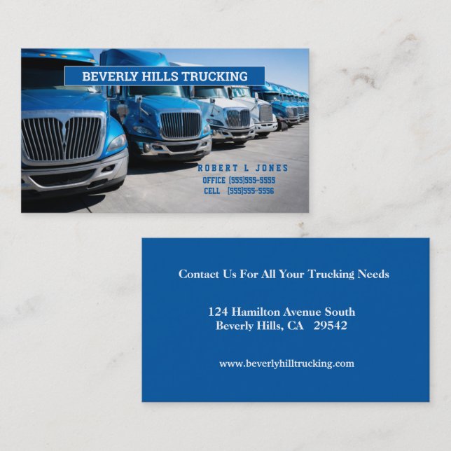 OTR Blue Truckers Business Card Visitenkarte (Vorne/Hinten)