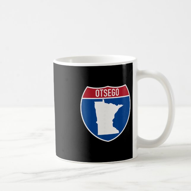 Otsego Minnesota Karte Autobahn Interstate Schild  Kaffeetasse (Rechts)