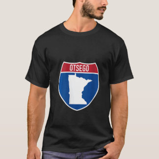 Otsego Minnesota Karte Autobahnkreuz T-Shirt