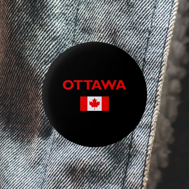 Ottawa Canada Canadian Flag Dark Color Button (Von Creator hochgeladen)