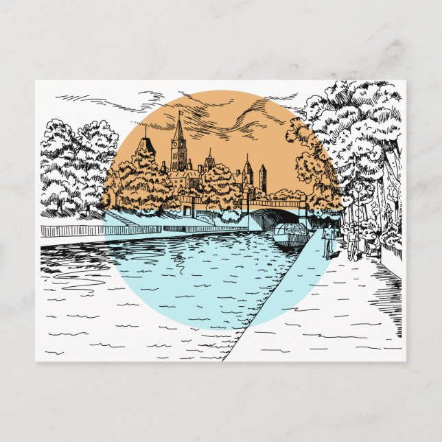 Ottawa Canada Illustration Postkarte (Vorderseite)