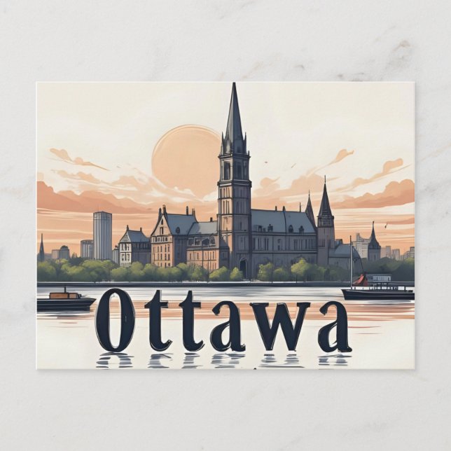 Ottawa Canada Skyline Postkarte (Vorderseite)