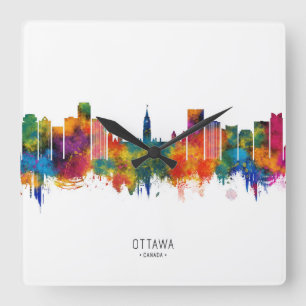 Ottawa Canada Skyline Quadratische Wanduhr