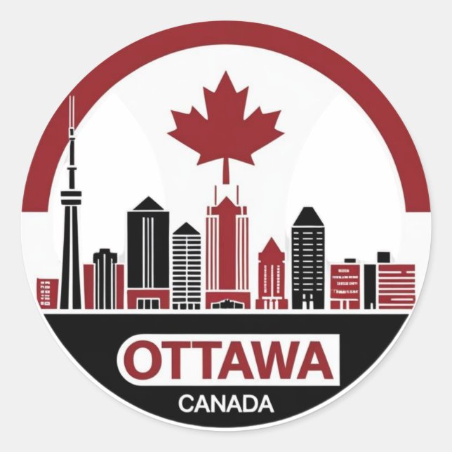 Ottawa Canada Skyline Sticker (Vorderseite)