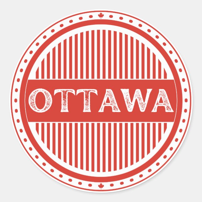 Ottawa City Pride Emblem – Canadian Identity Runder Aufkleber (Vorderseite)