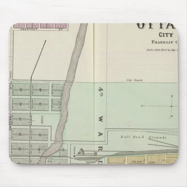 Ottawa City und Williamsburg, Kansas Mousepad (Vorne)