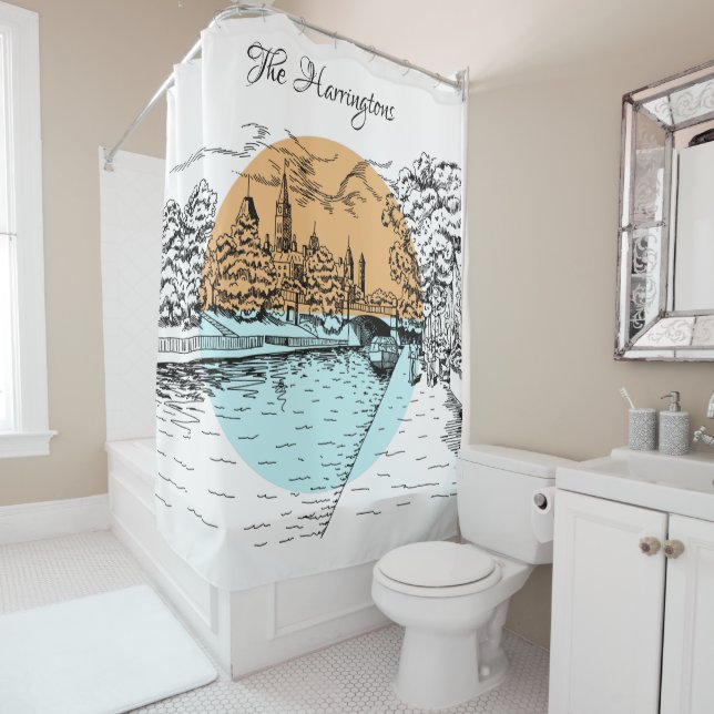 Ottawa Illustration individuelle Name Duschvorhang (Beispiel)