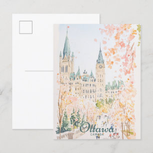 Ottawa Kanada Gouache-Malerei-Illustration Reise Postkarte