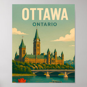 Ottawa Kanada Parlament Skyline Reise Poster
