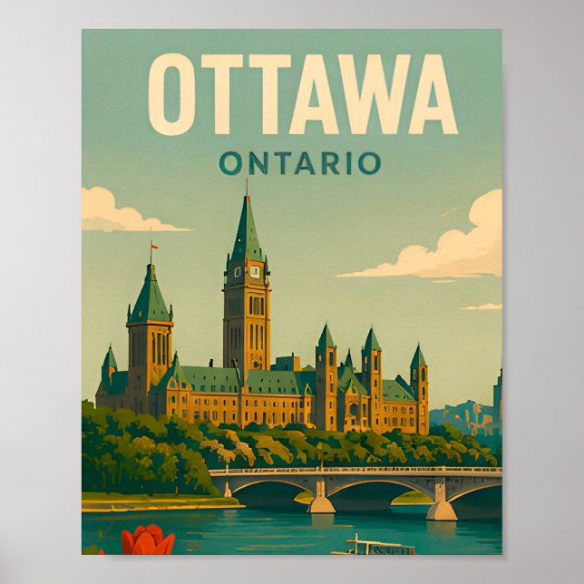 Ottawa Kanada Parlament Skyline Reise Poster (Vorne)