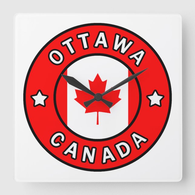 Ottawa Kanada Quadratische Wanduhr (Vorderseite)