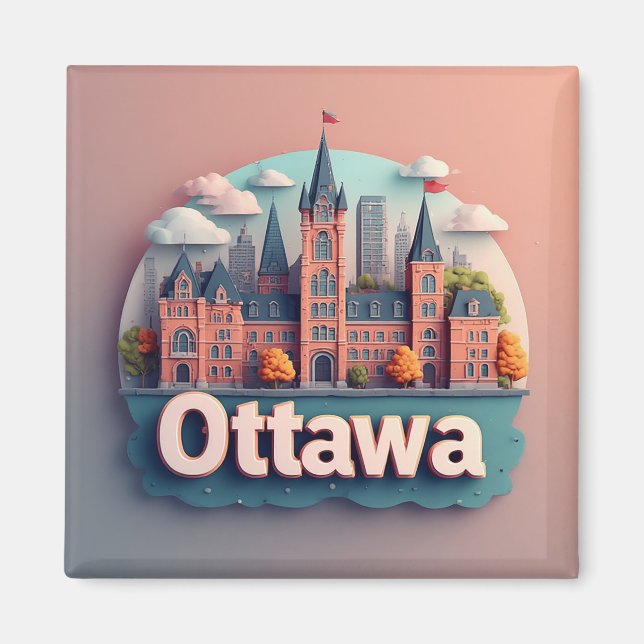 🧲 Ottawa Kanada Reise Erinnerung Für Reisebegeist Magnet (Vorne)