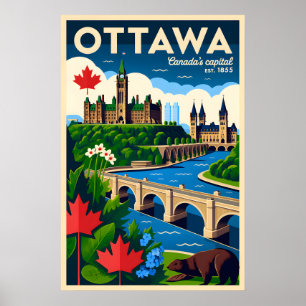 Ottawa Kanada Retro-Reiseposter-Kunst Poster