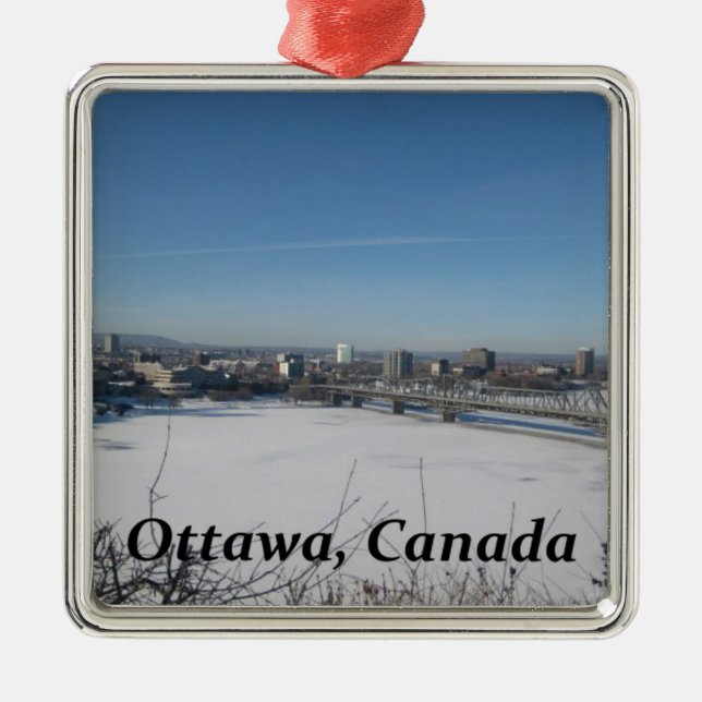 Ottawa Kanada Silbernes Ornament (Vorne)