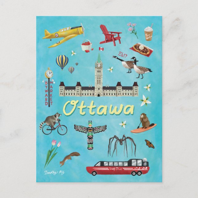 Ottawa Kanada Sommergrüße Postkarte (Vorderseite)