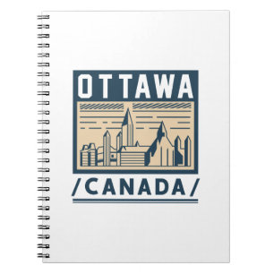 Ottawa Kanada Stadtbild Vintage-Reiseposter Notizblock
