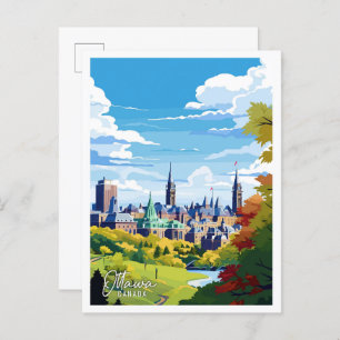 Ottawa Kanada Vintage Kunstreisebildschirmillustri Postkarte