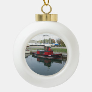 Ottawa-Kugel oder Schneeflocken-Ornament Keramik Kugel-Ornament