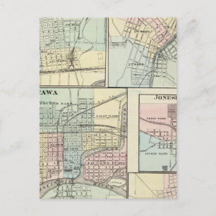 Ottawa, LaSalle, Galena, Jonesboro und Sparta Postkarte