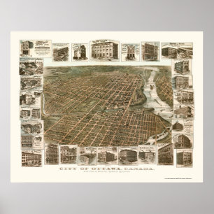 Ottawa, ON, Kanada - Panoramablick - 1895 Poster
