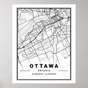 Ottawa Ontario Kanada Reisen Stadtplan Poster