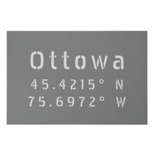 Ottawa Ontario Latitude & Longitude Künstlicher Leinwanddruck