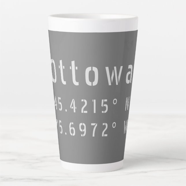 Ottawa Ontario Latitude & Longitude Milchtasse (Vorderseite)