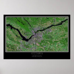 Ottawa Ontario Satellitenplakat Karte Poster