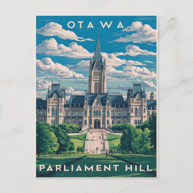 Ottawa Parlamentsberge Postkarte (Vorderseite)