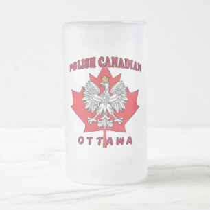 Ottawa Polnischer Kanadier Leaf Mattglas Bierglas