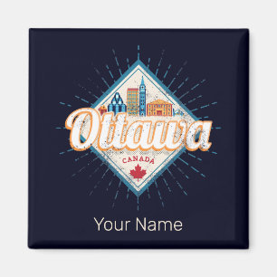 Ottawa Skyline Ontario Retro Kanada Vintage Magnet