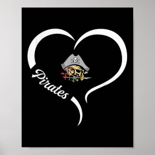 Ottawa Township Pirates Logo Halbherz Slogan Hs Poster
