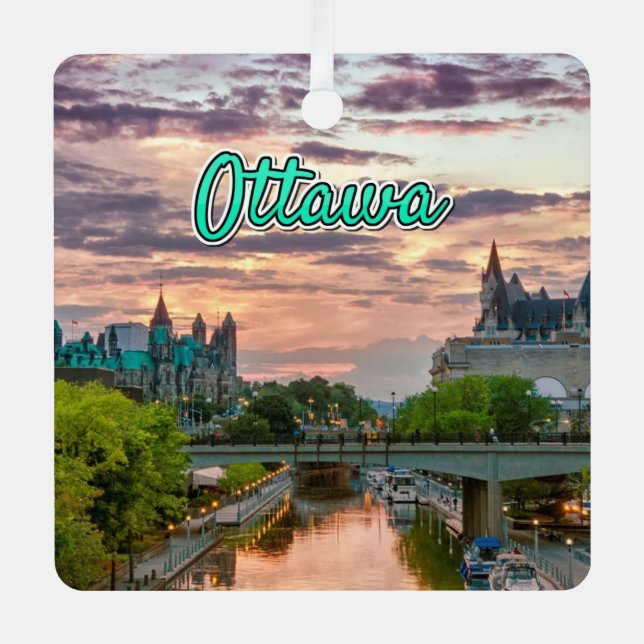 Ottawa Wolkenlandschaft Ornament Aus Metall (Vorderseite)