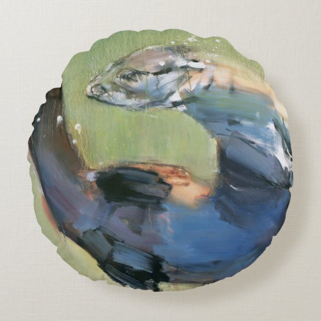 Otter 2003 rundes kissen (Vorderseite)