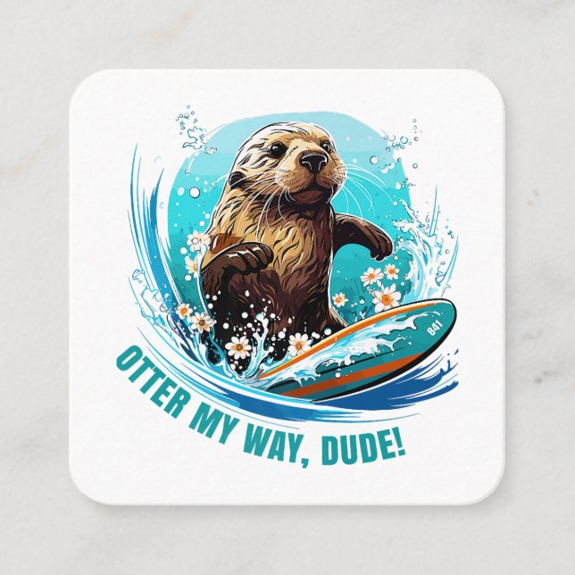 Otter 841 Surfbretter sie klettert Surfbretter Ott Quadratische Visitenkarte (Vorderseite)