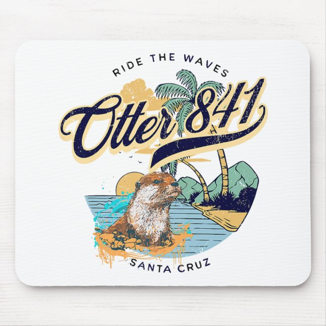 Otter 841 Surfing Otter 841 California Surf Board Mousepad (Vorne)