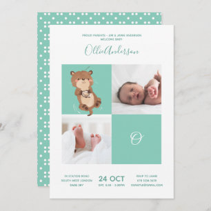 Otter ・ Alphabet Monogramm Niedliche Babydusche Einladung