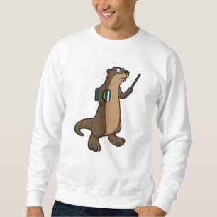 Otter als Lehrer mit Buch und Zeiger Sweatshirt