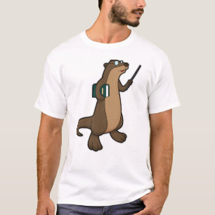 Otter als Lehrer mit Buch und Zeiger T-Shirt