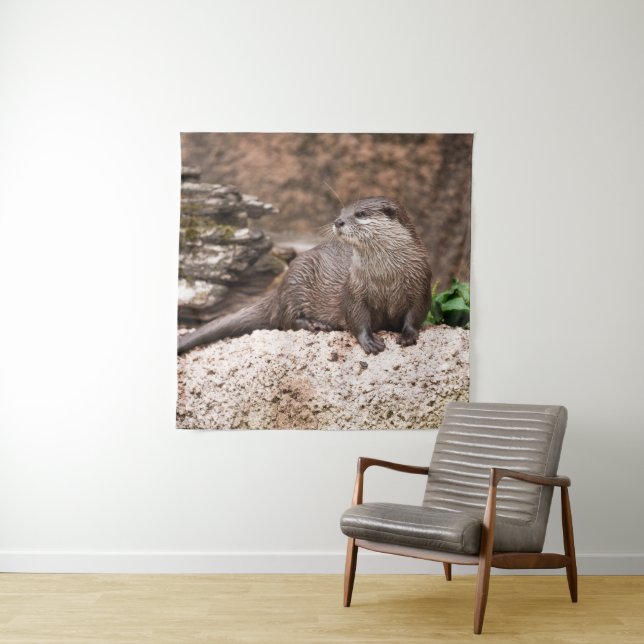 Otter am Felsen Wandteppich (Beispiel)