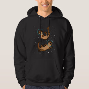 Otter Astronaut gibt Kindern Otter Geschenk Weltra Hoodie
