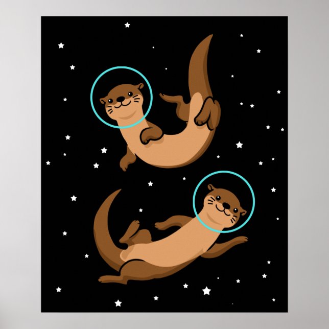 Otter Astronaut Gift Kids Otter Gift Space Otter Poster (Vorne)