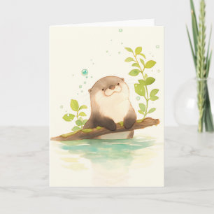 Otter auf dem Treibholz-Traum Karte