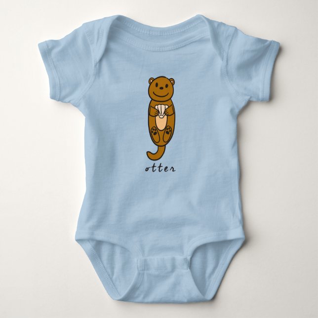 Otter Baby BodySuit oder One-Piece (mit Base) Baby Strampler (Vorderseite)