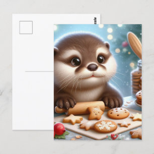 Otter Backen Weihnachtskekse Postkarte