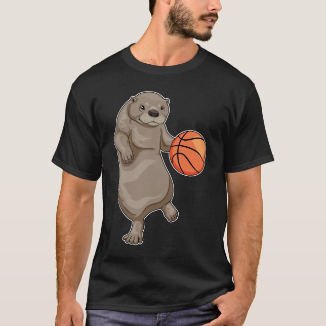 Otter Basketball-Spieler Basketball T-Shirt (Vorderseite)