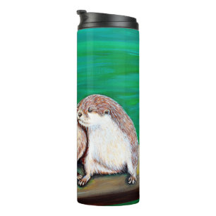 Otter Best Friends Painting Thermosbecher