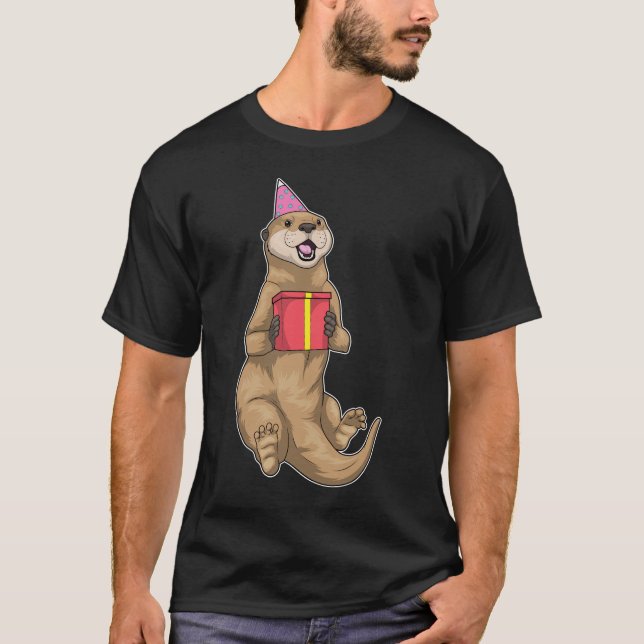 Otter Birthday Party-Hut T-Shirt (Vorderseite)