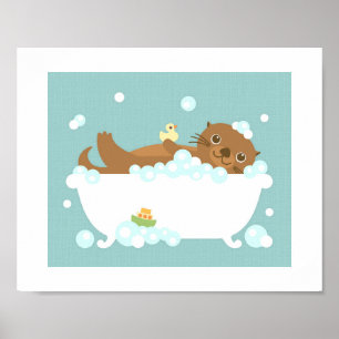 Otter Blase Bath Poster drucken
